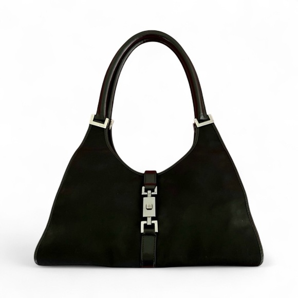 Gucci Jackie Bag - Black Canvas with Leather Trim and Silver Hardware - Picture 1 of 15